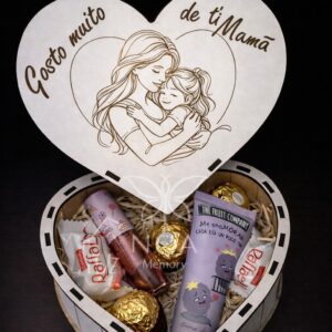 Caixa Coração Personalizada Dia da Mãe
